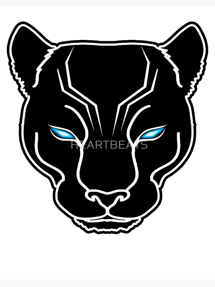 \'Black Panther Face\' Art Board Print by HEARTBEATS.