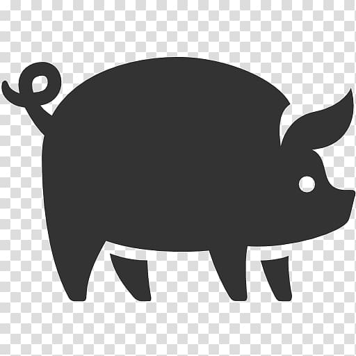 Black & White Pig Computer Icons, pig transparent background.