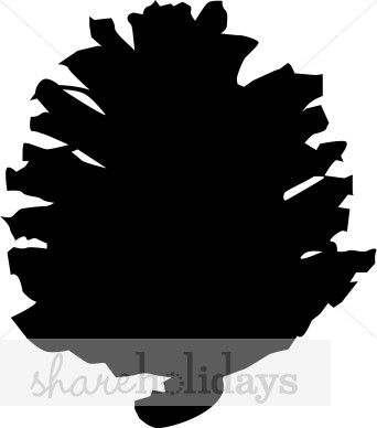 Black Pine Cone Silhouette Clipart.