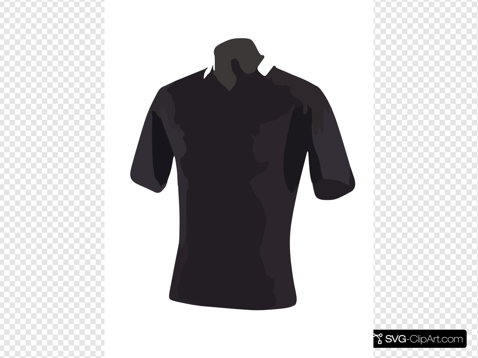 Black Polo Shirt Clip art, Icon and SVG.