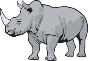 Black rhino clipart.