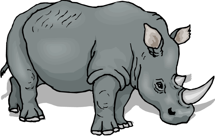 Black rhino clipart.