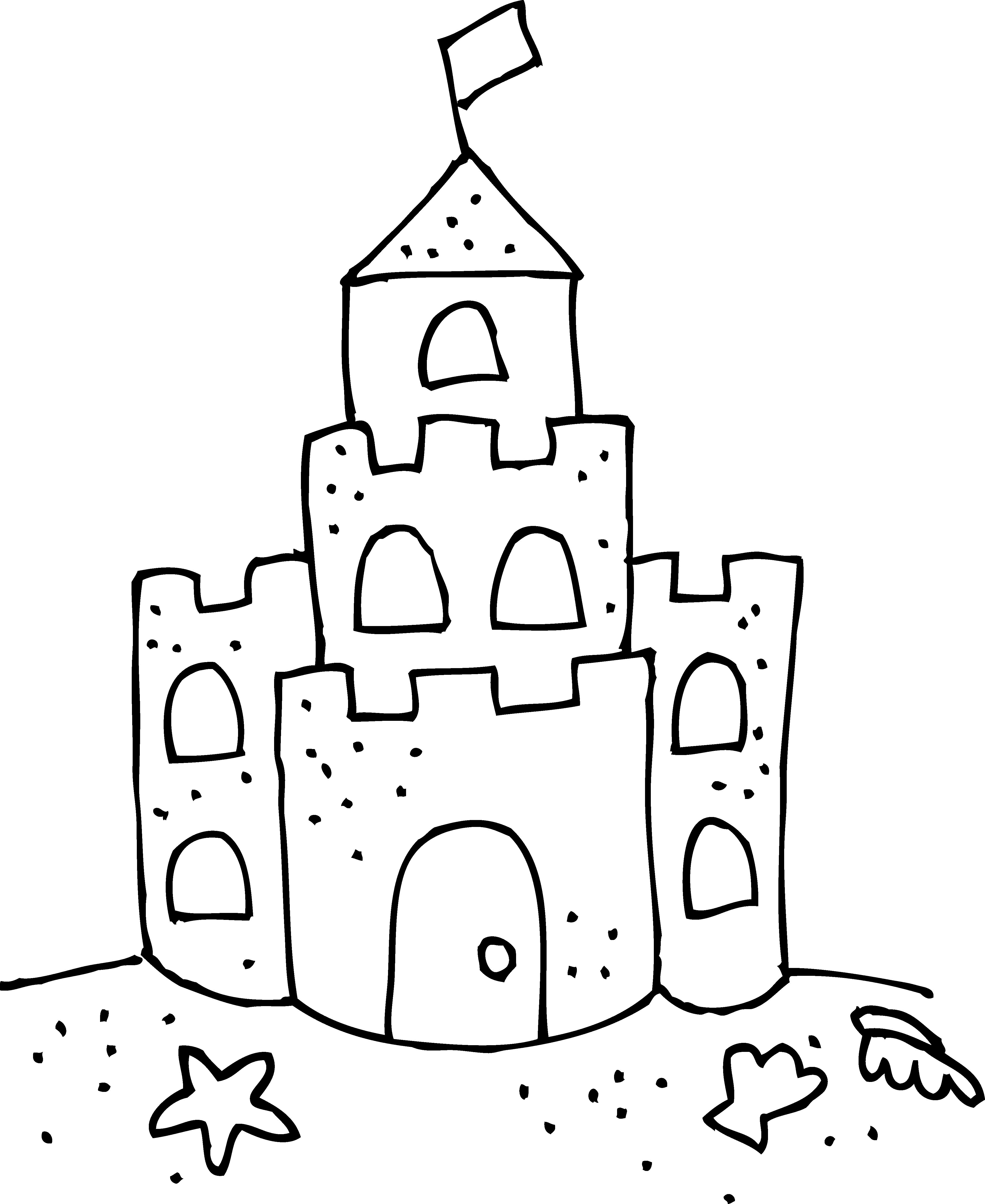 Castle clip art black and white.