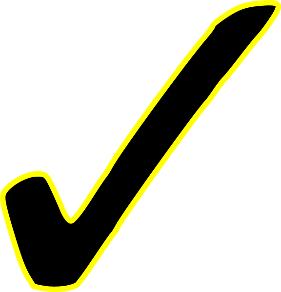Tick Black Outline Yellow Clip Art at Clker.com.