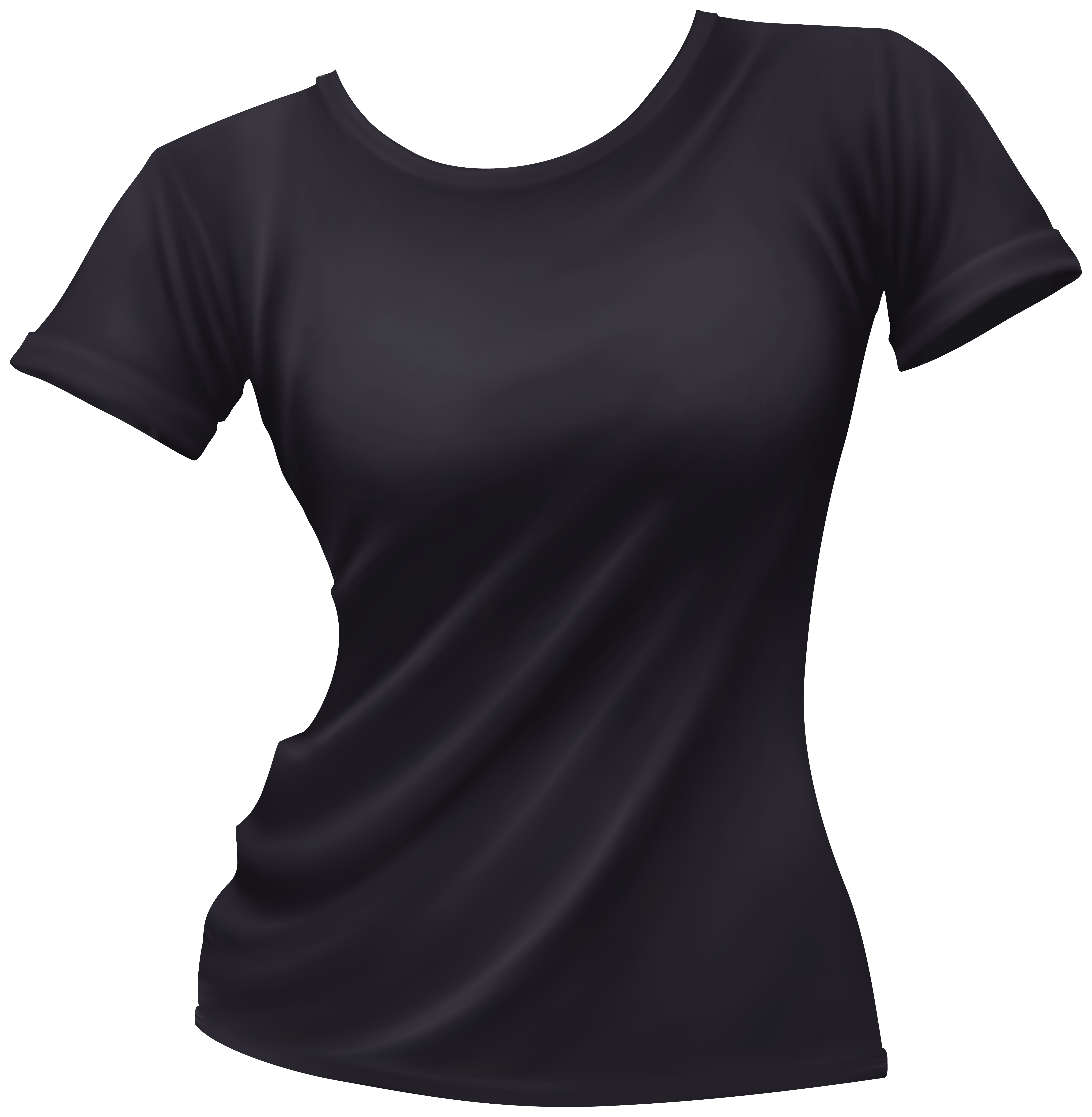 Female T shirt Black PNG Clip Art.