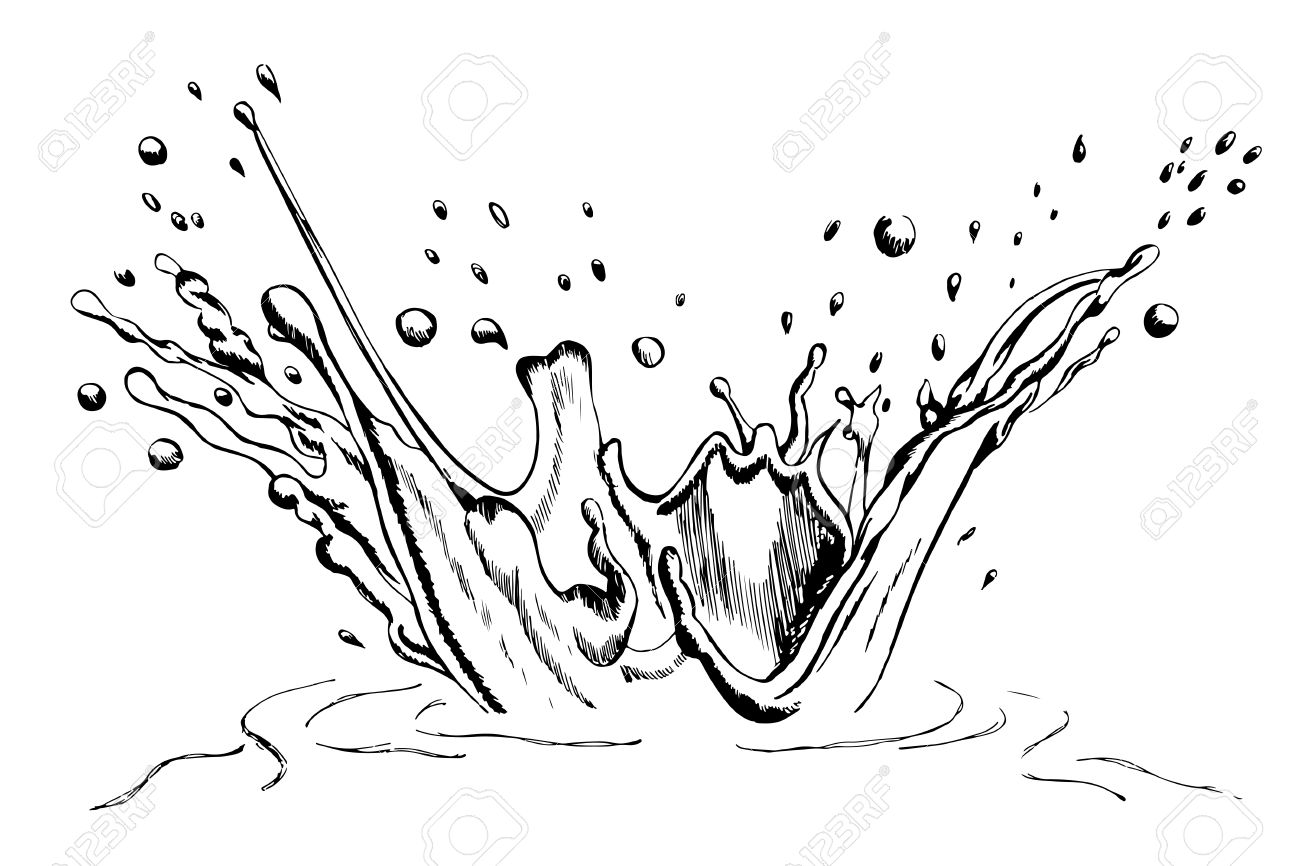 water splash png black and white