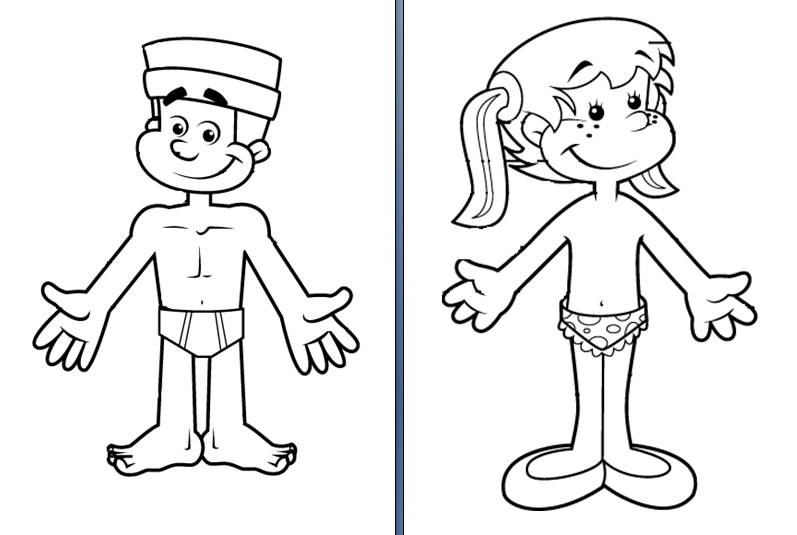 Black And White Body Clipart.