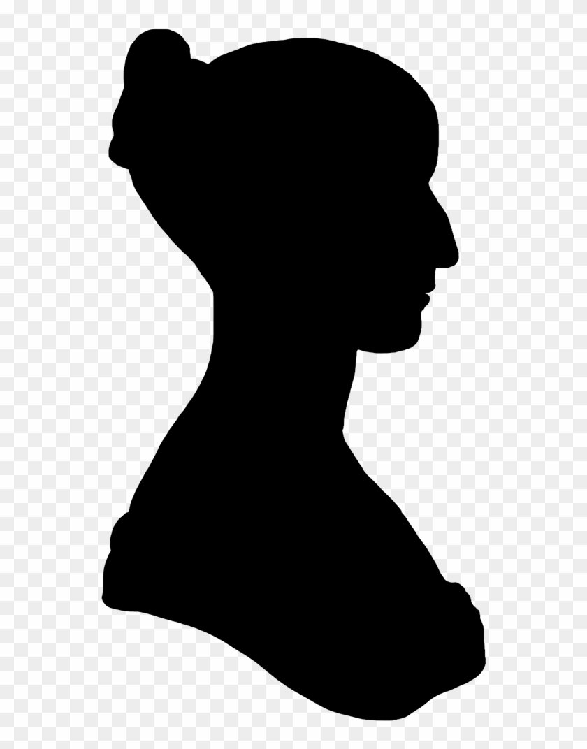 Victorian Woman Face Silhouette Clipart.