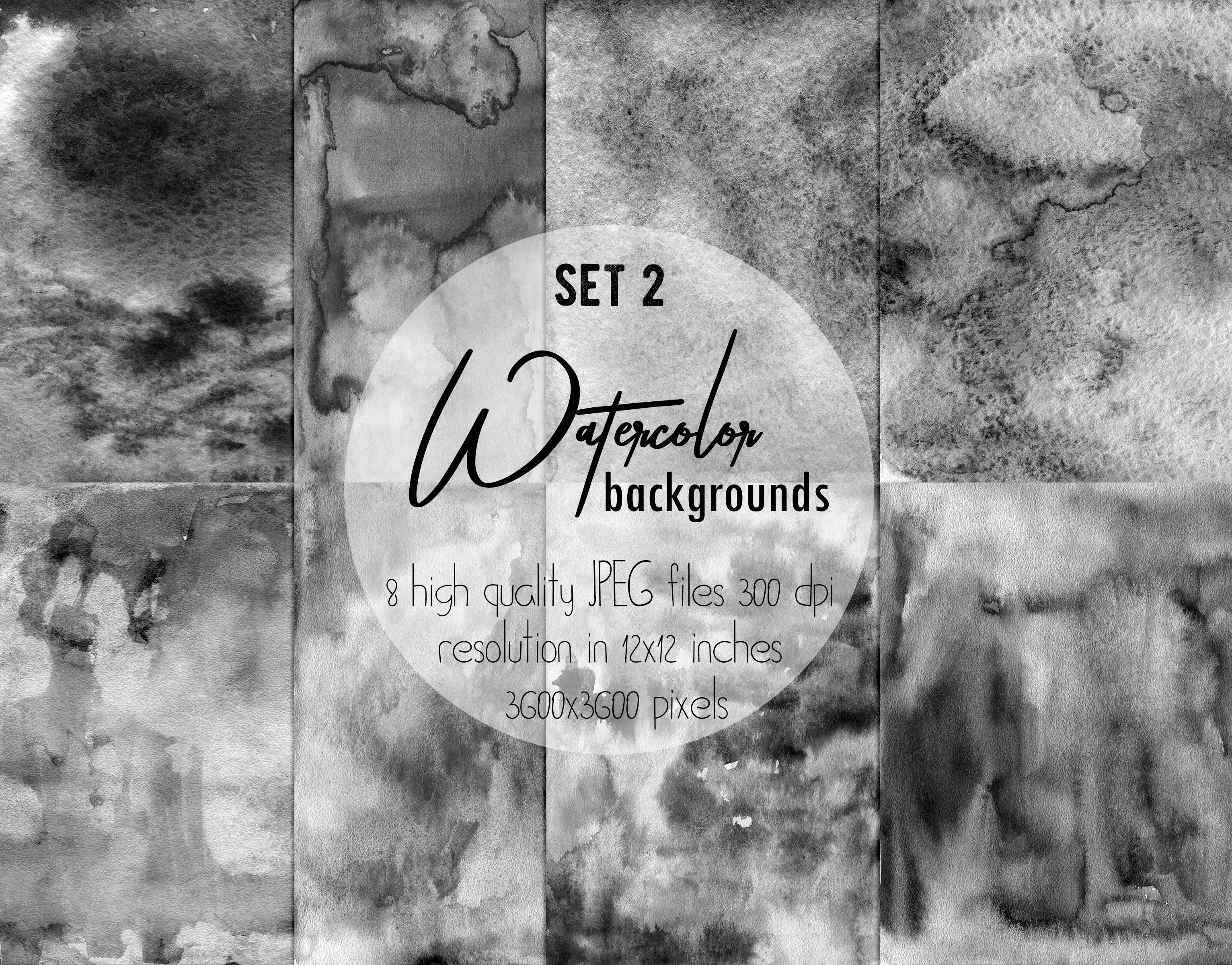 Black Soot Set 2 Background Watercolor Clipart Texture.