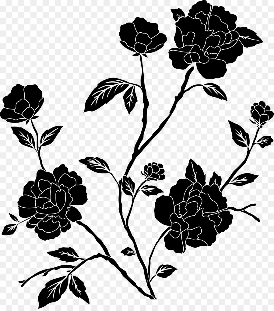 Rose Black And White clipart.