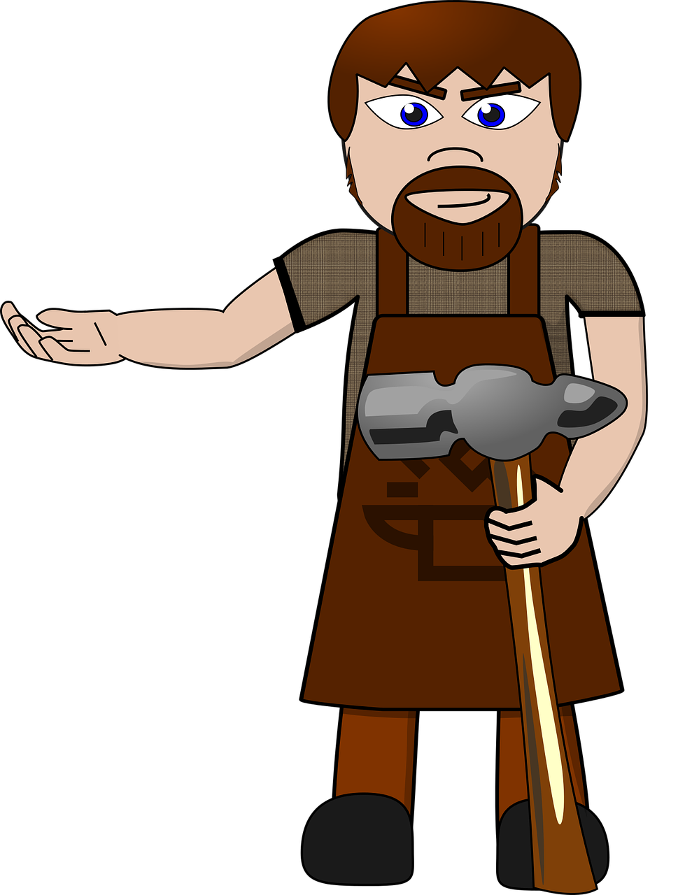 Blacksmith Man Hammer Cartoon PNG.