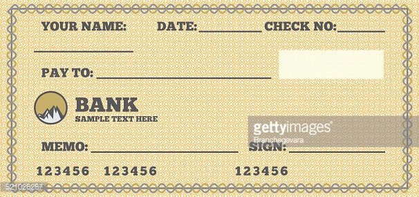 Blank check Clipart Image.