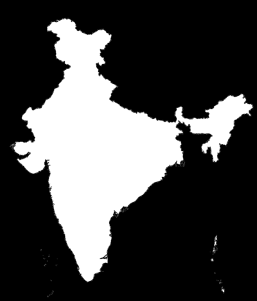 Blank India Clipart Map.