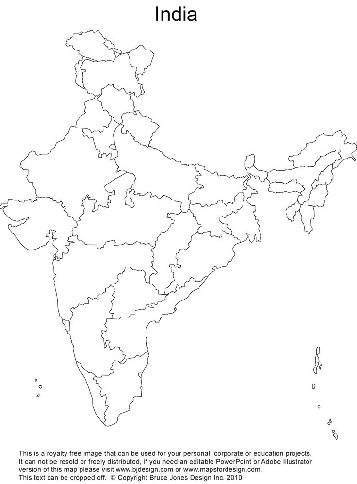 Blank India Clipart Map.