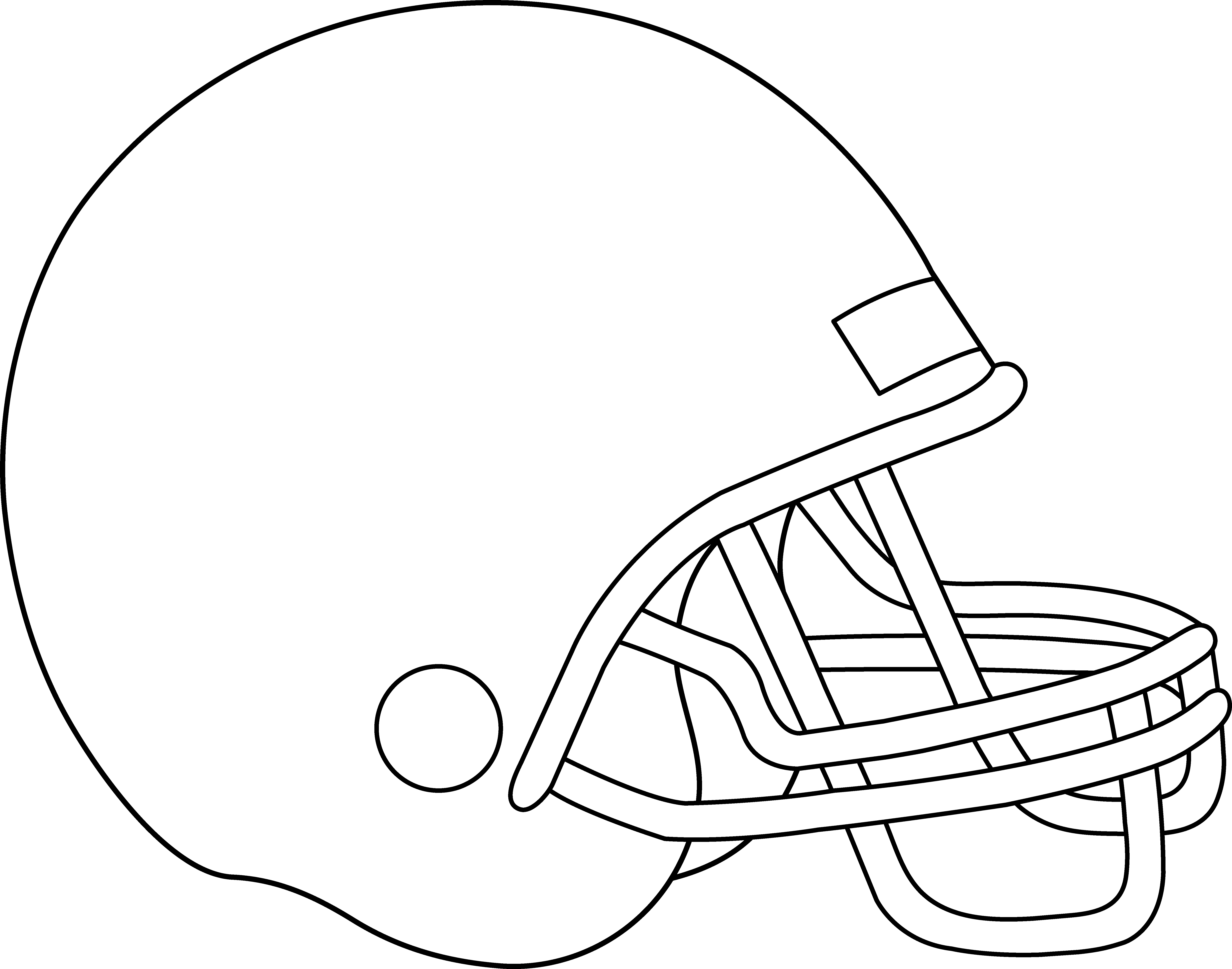 Blank Football Helmet For Coloring.