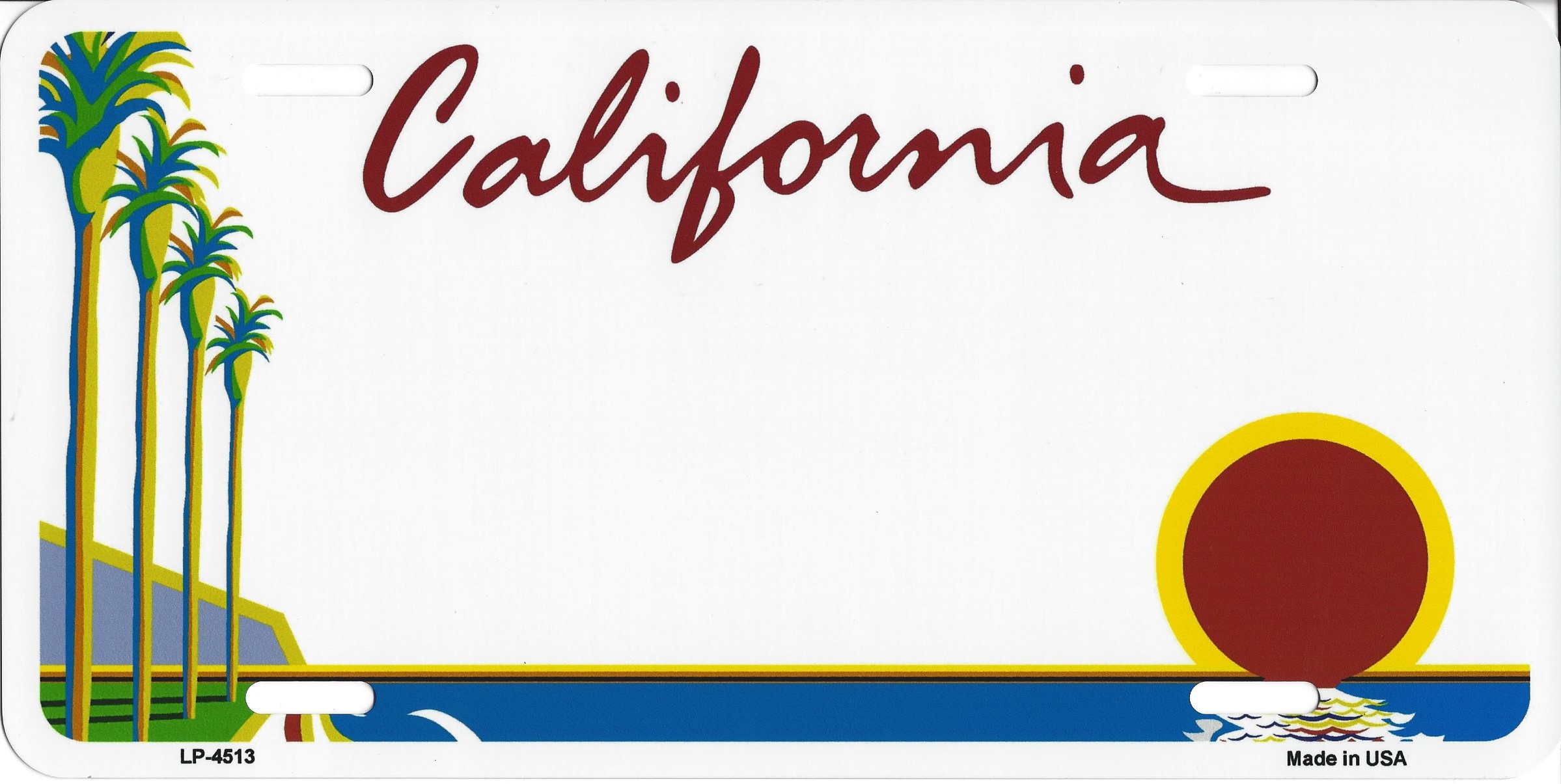License Plate Template California