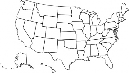 Free Us Map Black And White Outline, Download Free Clip Art.