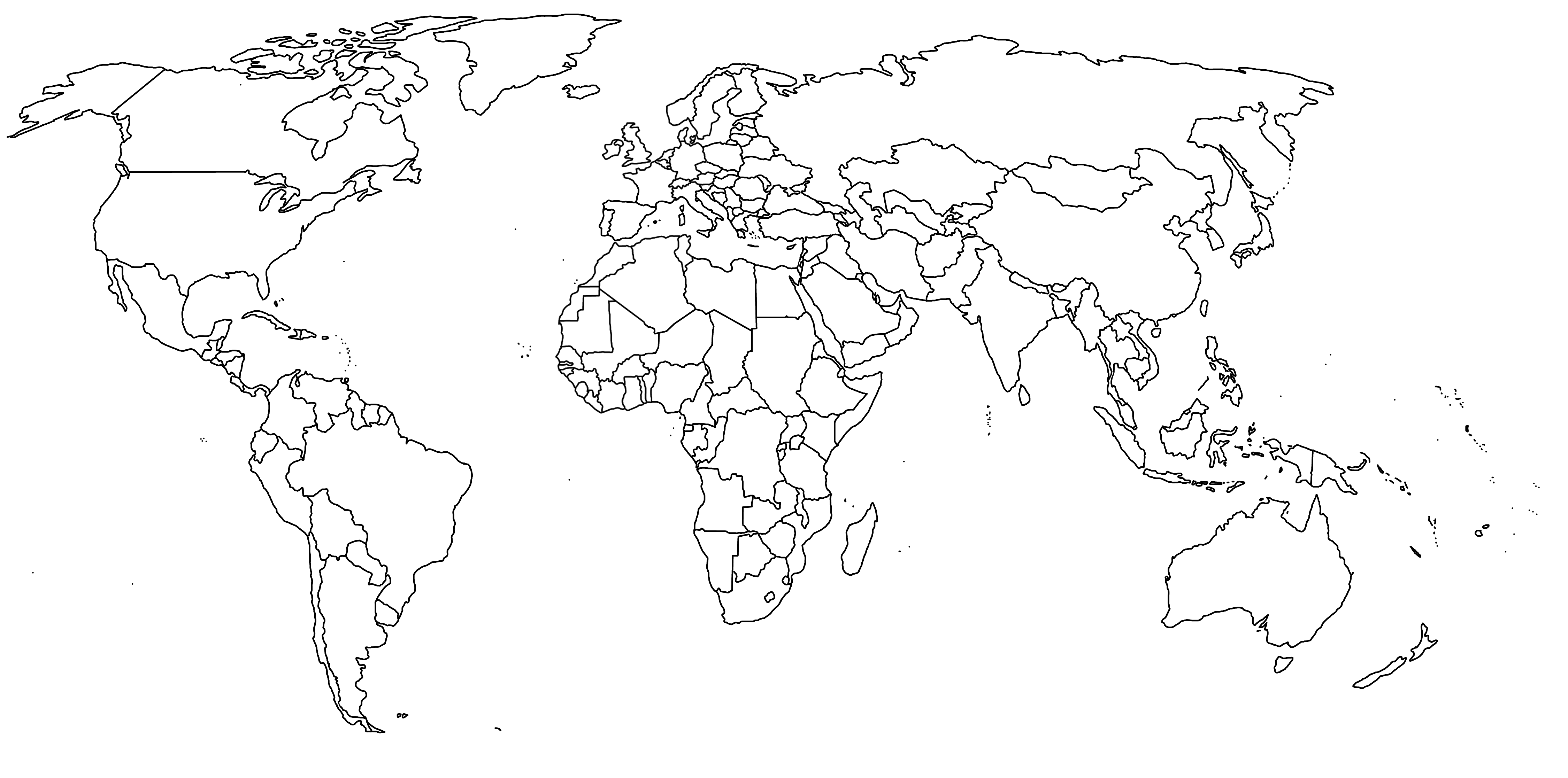 Printable Blank World Map Coloring Page.