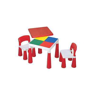 Childrens 2 in 1 Activity Craft Table Two Chairs Building Block.
