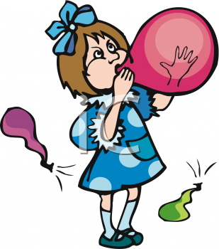 Blowing balloon clipart.