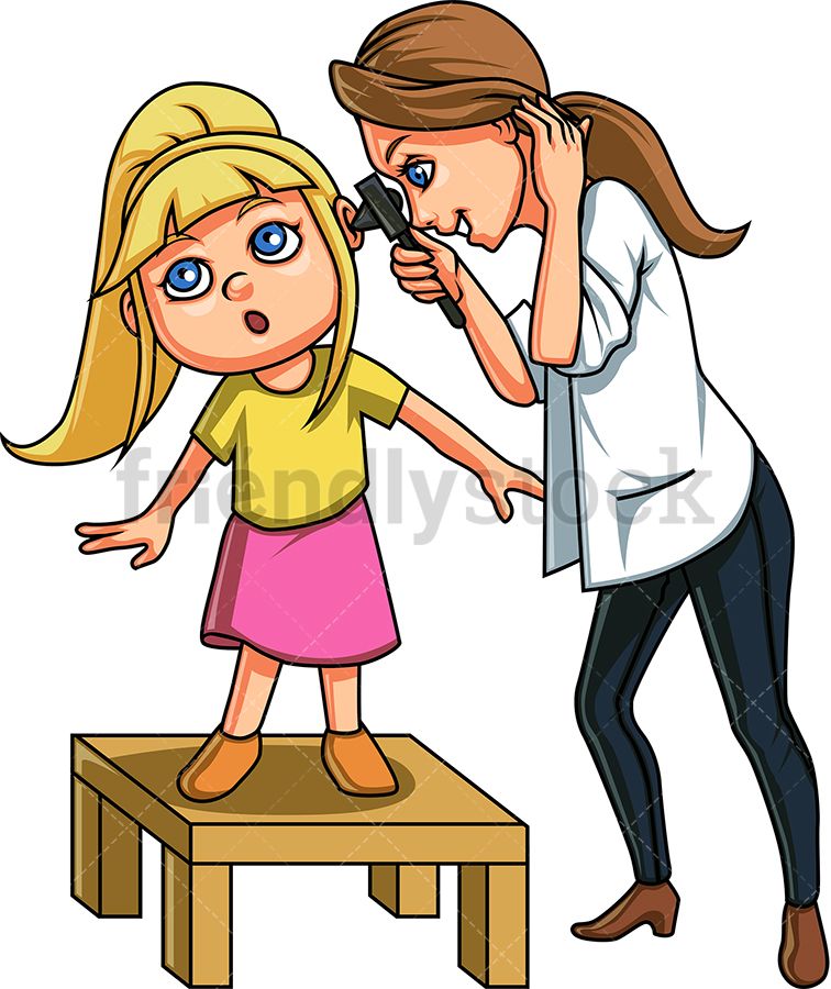 Doctor Checking Little Girl\'s Ears.
