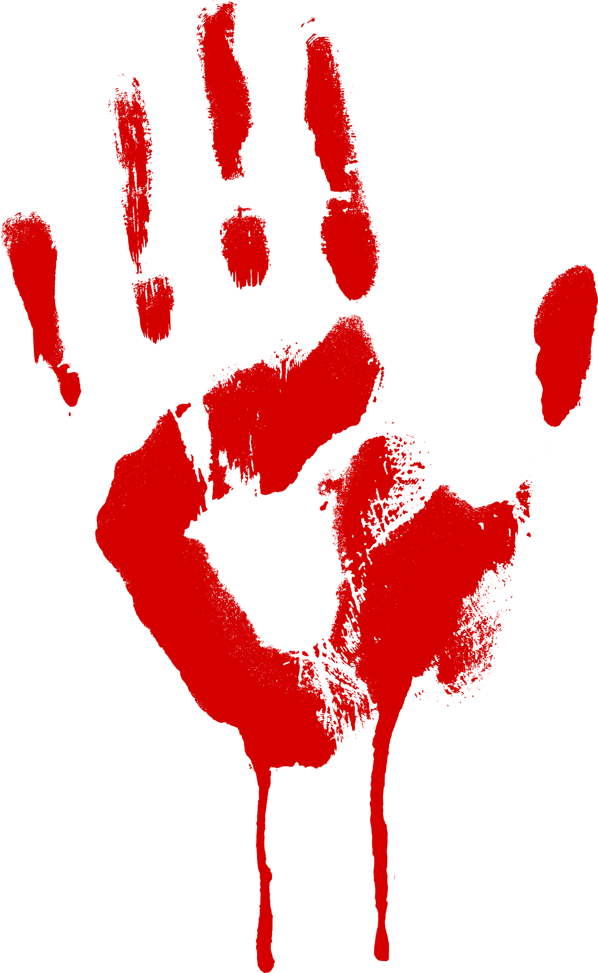 5 Red Bloody Handprint (PNG Transparent).