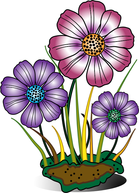 Blooming flower clip art.