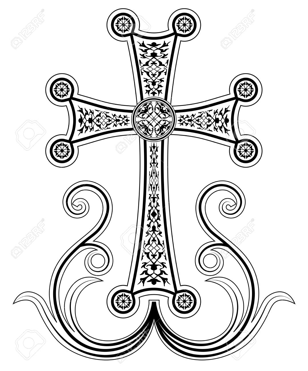 Traditional Armenian Apostolic Church Cross Clip Art. Cross With.