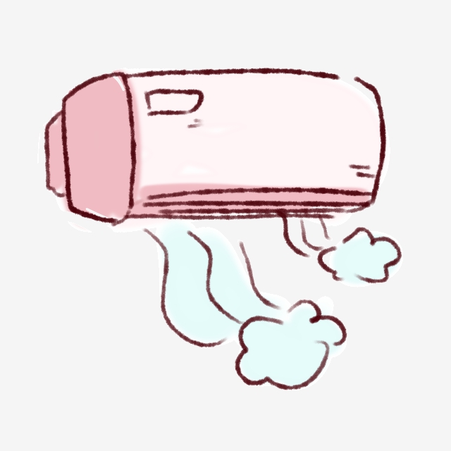 Cold Wind Blowing Air Conditioner Cartoon Hand Drawn, Cold Wind.