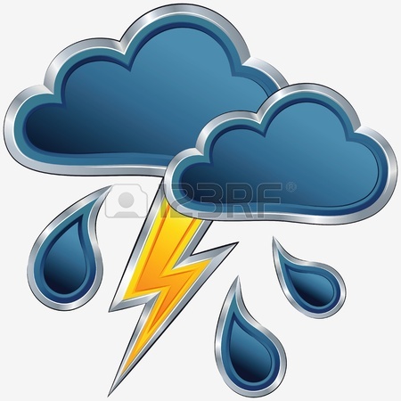 Vektor Ein Symbol Des Schlechten Wetters Mit Wolken, Ein Gewitter.