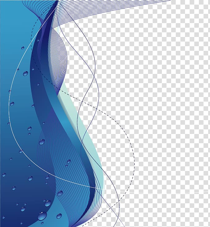 Blue wave illustration, Blue Graphic design Euclidean , blue.