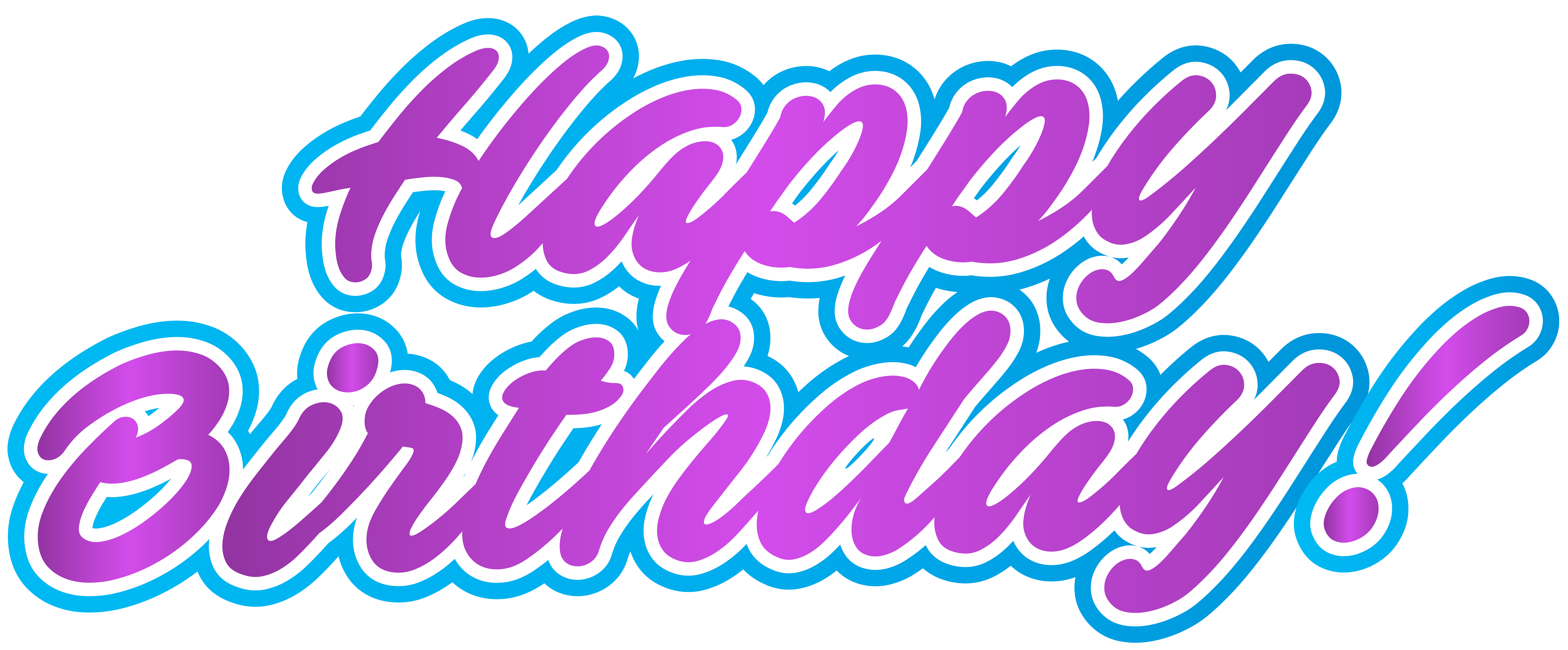 Happy Birthday Pink Blue Clip Art PNG Image.