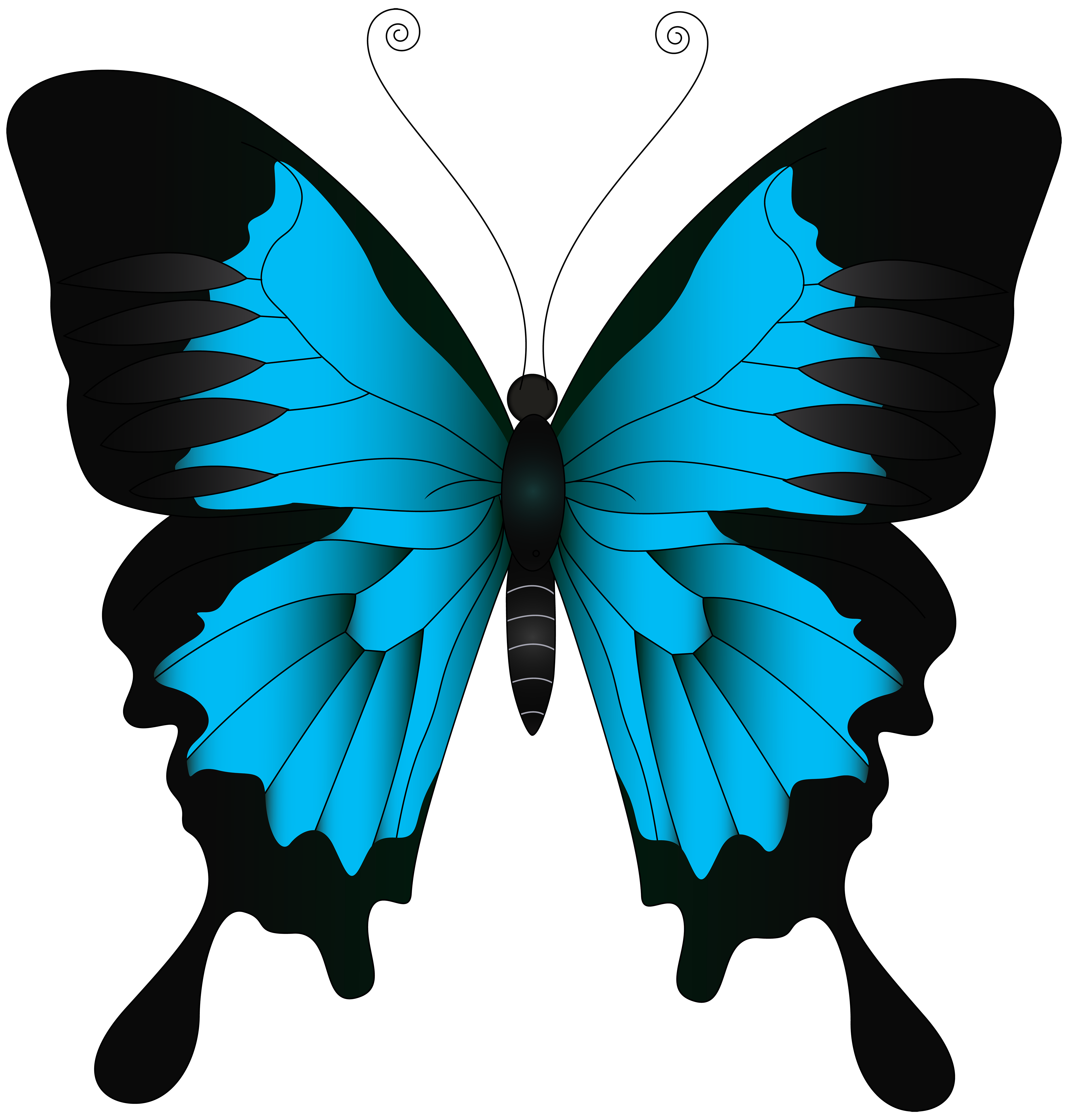 Blue Butterfly PNG Clip Art Image.