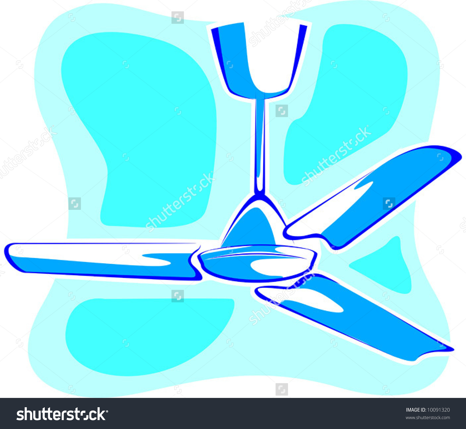 Blue Ceiling Fan Stock Vector Illustration 10091320 : Shutterstock.