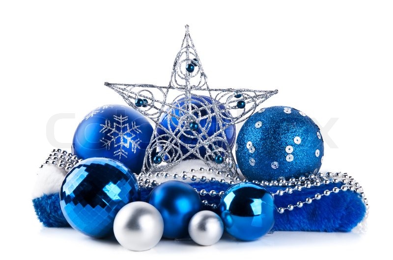 Composition of the blue christmas balls.