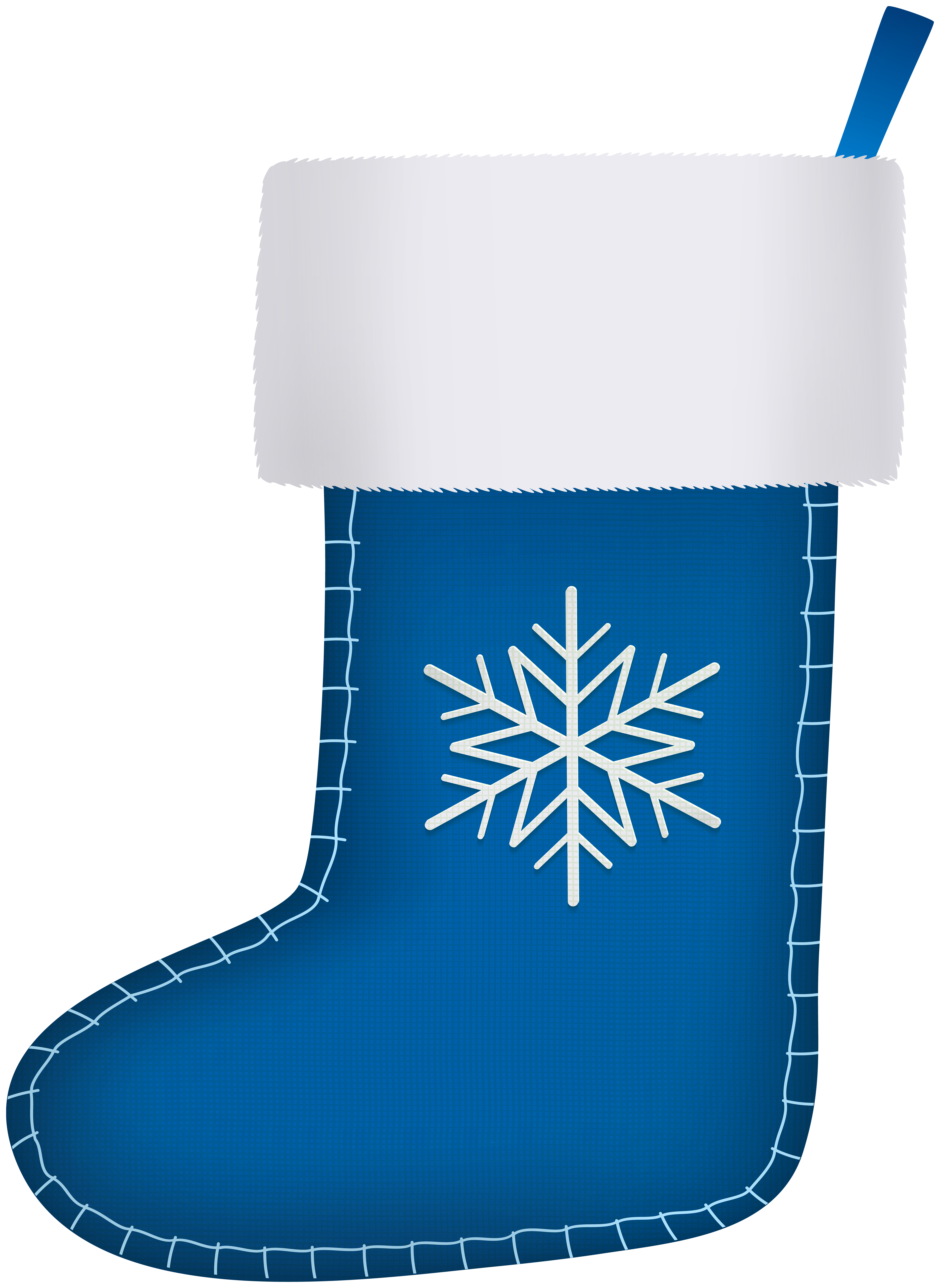 Blue Christmas Stocking Clip Art Image.