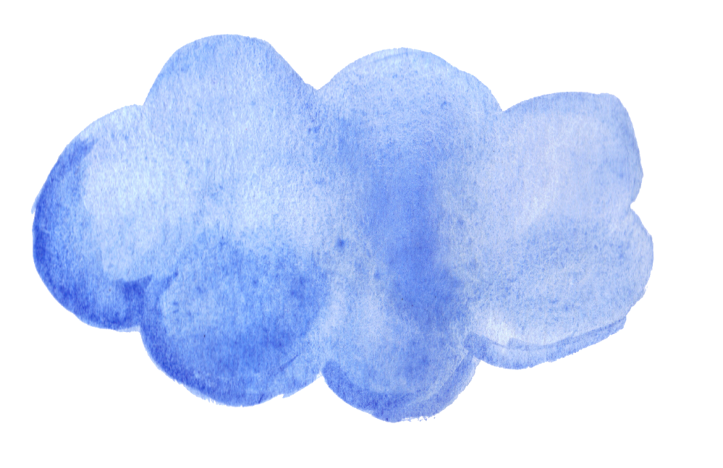 8 Blue Watercolor Clouds (PNG Transparent).