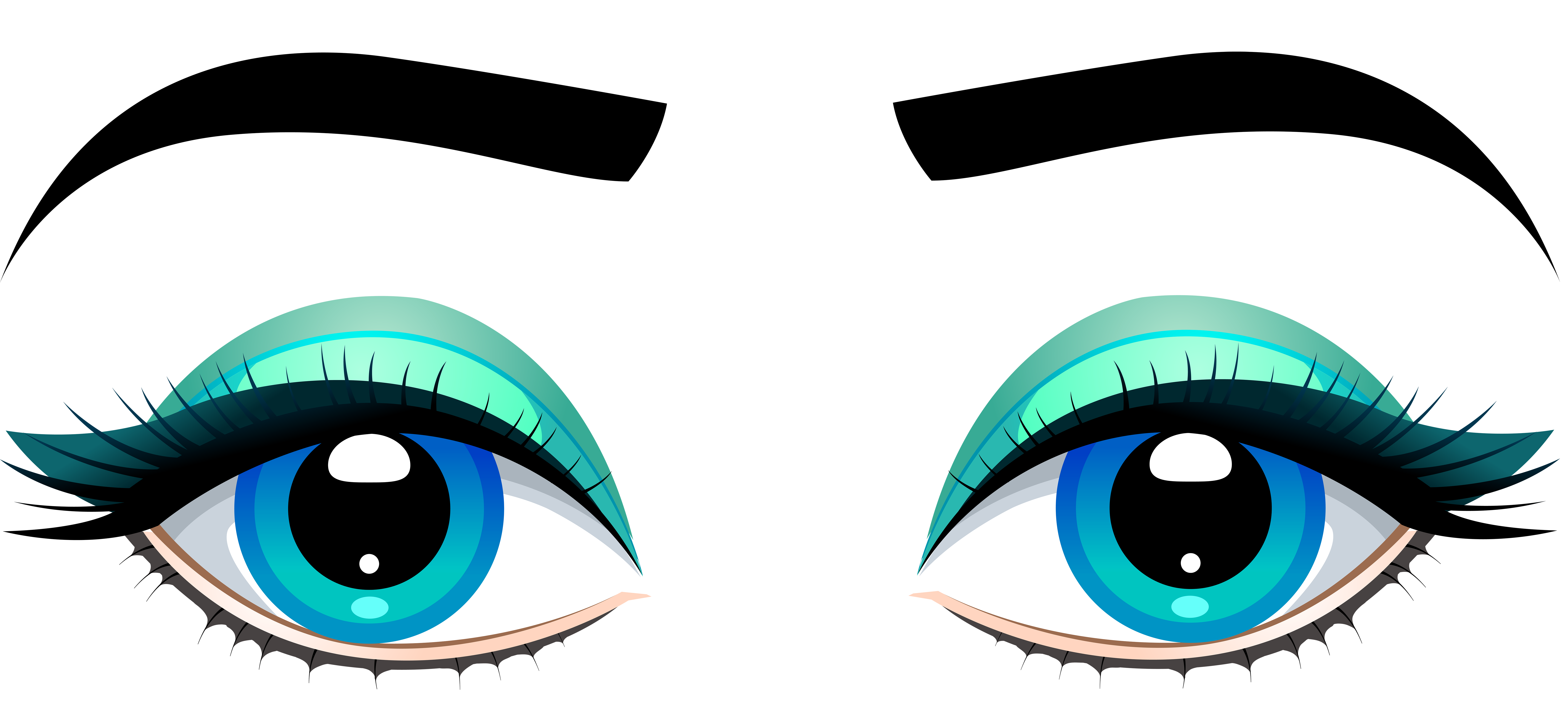Female Blue Eyes with Eyebrows PNG Clip Art.
