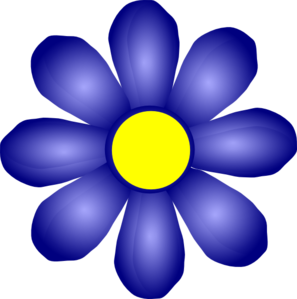 Blue and yellow flower clipart.