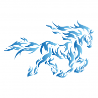 Blue fire horse.