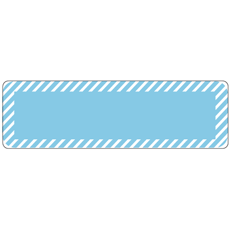 Blank Blue label with white stripe border.