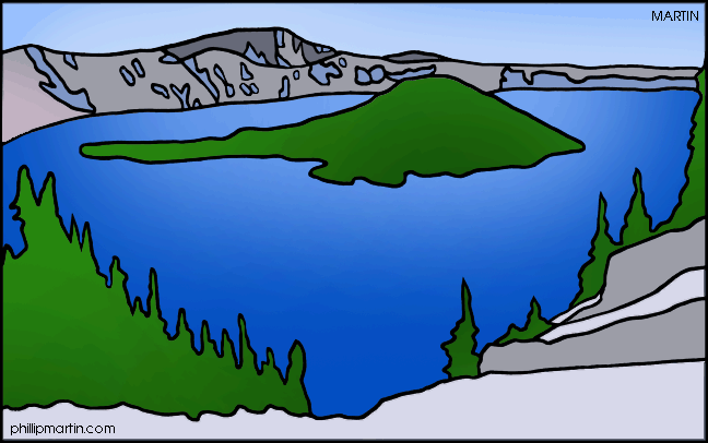 Blue lake clipart.