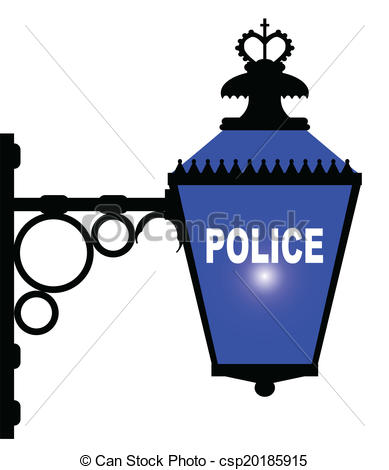 Vector Clip Art of Police Station Blue Light.