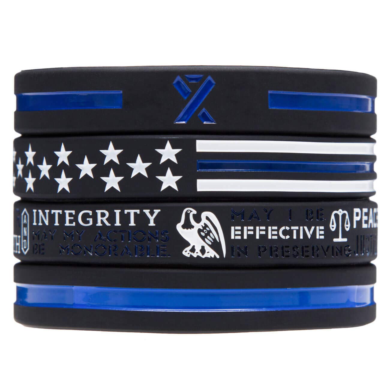 100% Supplier Custom Logo Blue Lives Matter Armband Thin Blue Line Rubber  Wristband Polices Silicone Bracelet.