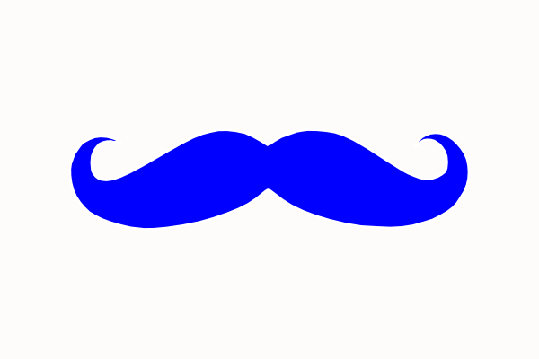 Blue Mustache PNG, SVG Clip art for Web.