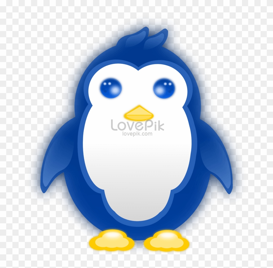 A Cartoon Blue Penguin.