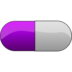 drug big pill purple clip art, public domain image.