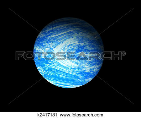 Clipart of Blue planet k2417181.