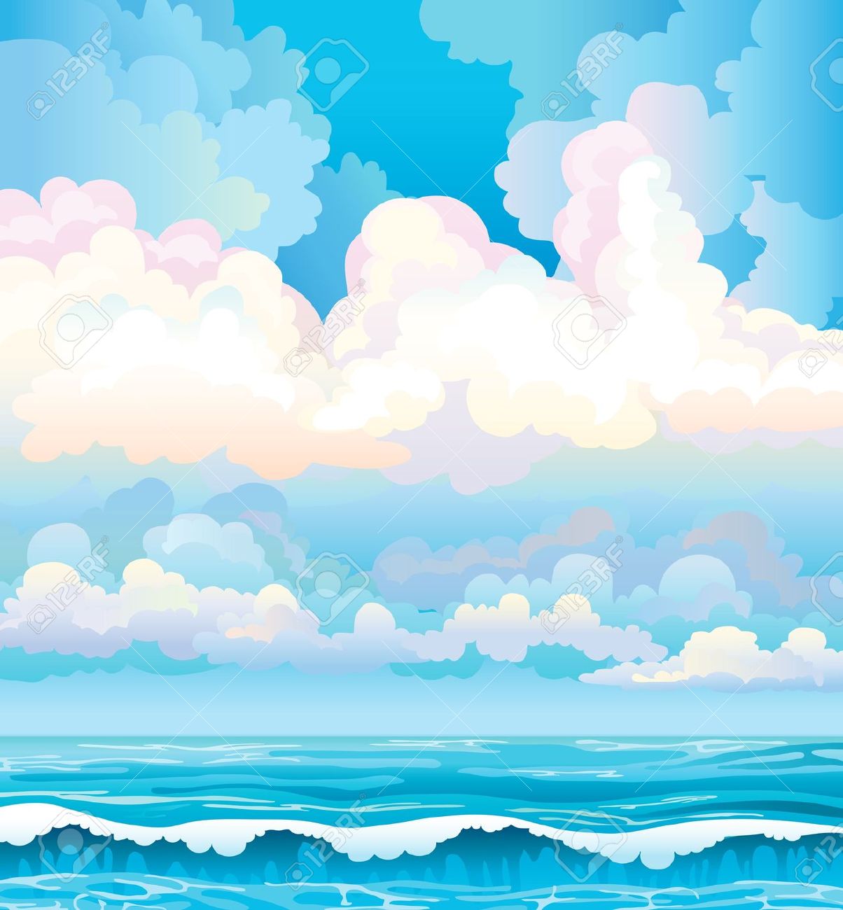 Sky and sea clipart.