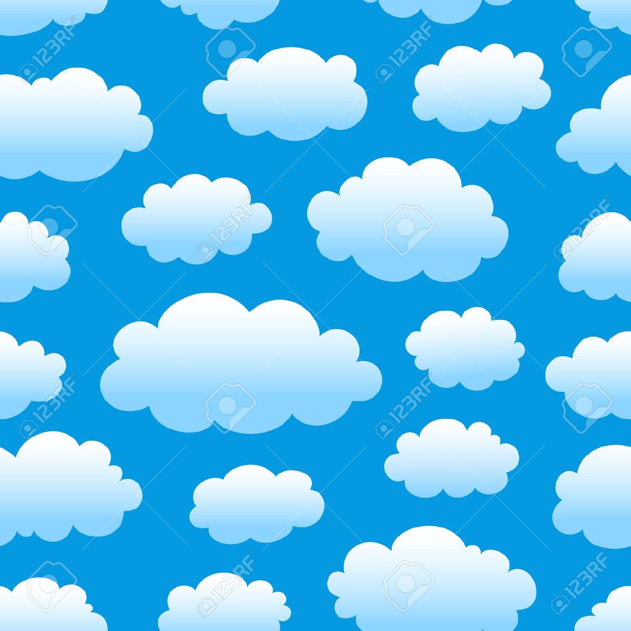 Blue sky with clouds clipart.